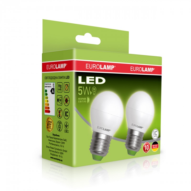 EUROLAMP Промо-набор LED Лампа ЕКО G45 5W E27 4000K акция 1+1 EUROLAMP Промо-набор LED Лампа ЕКО G45 5W E27 4000K акция 1+1