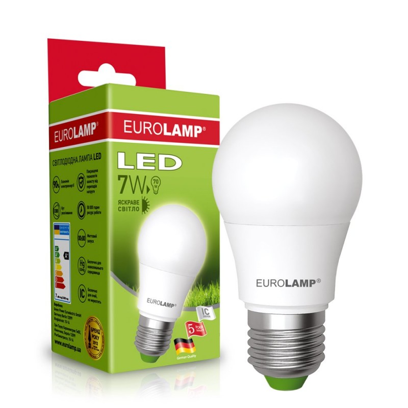 EUROLAMP LED Лампа ЕКО А50 7W E27 4000K EUROLAMP LED Лампа ЕКО А50 7W E27 4000K