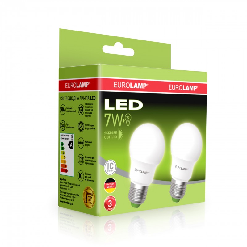 EUROLAMP Промо-набор LED Лампа A50 7W E27 4000K акция "1+1" EUROLAMP Промо-набор LED Лампа A50 7W E27 4000K акция "1+1"
