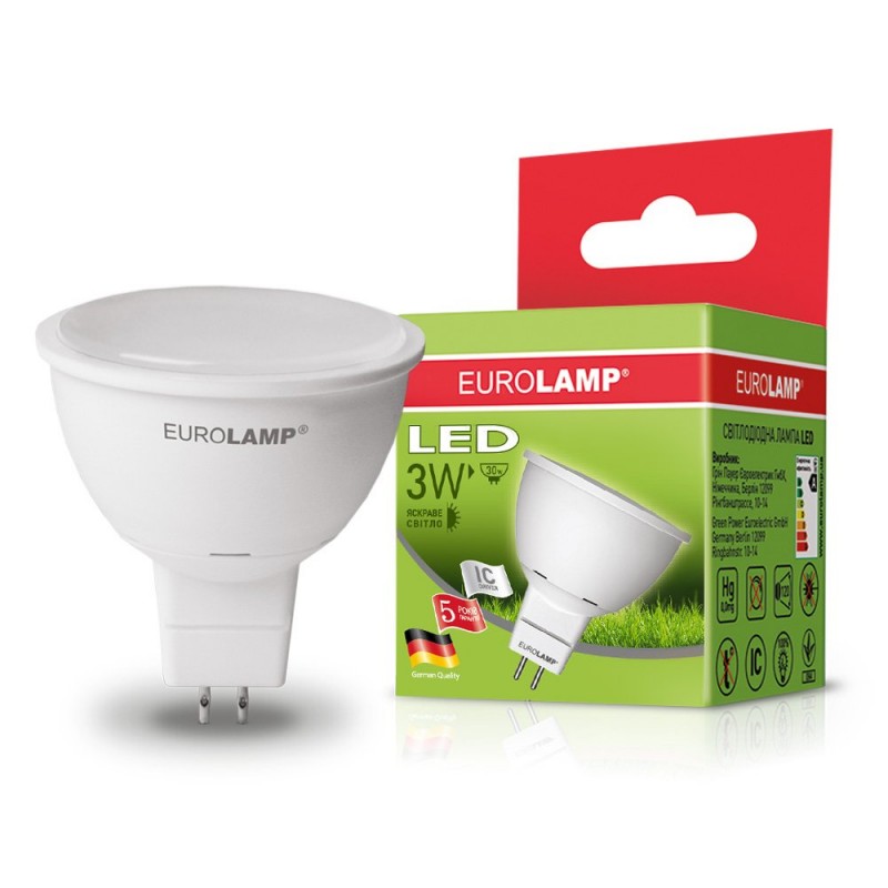 EUROLAMP LED Лампа ЕКО SMD MR16 3W GU5.3 4000K EUROLAMP LED Лампа ЕКО SMD MR16 3W GU5.3 4000K
