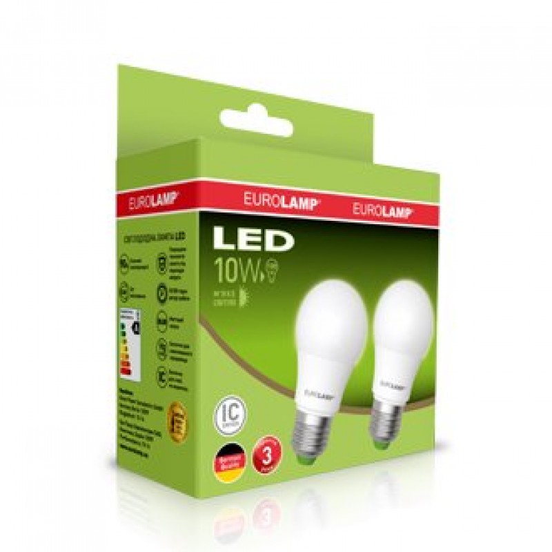 EUROLAMP Промо-набор LED Лампа A60 10W E27 3000K акция "1+1" EUROLAMP Промо-набор LED Лампа A60 10W E27 3000K акция "1+1"