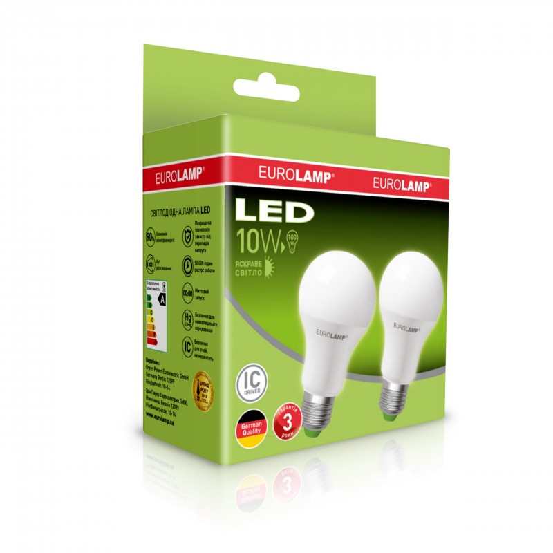 EUROLAMP Промо-набор LED Лампа A60 10W E27 4000K акция "1+1" EUROLAMP Промо-набор LED Лампа A60 10W E27 4000K акция "1+1"