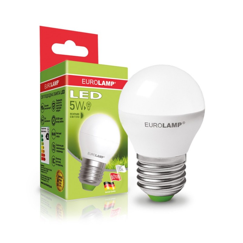 EUROLAMP LED Лампа ЕКО G45 5W E27 4000K EUROLAMP LED Лампа ЕКО G45 5W E27 4000K