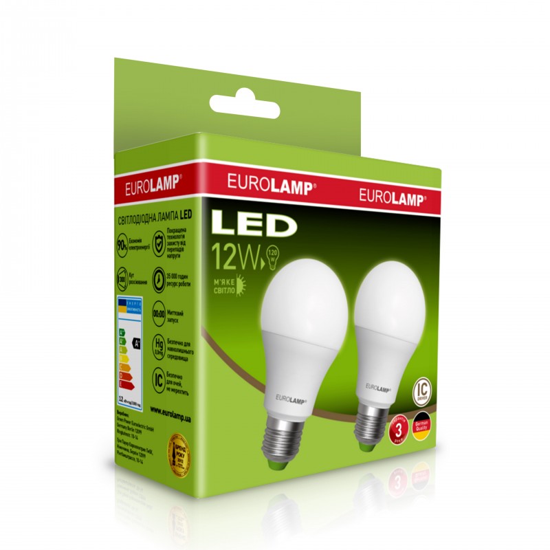 EUROLAMP Промо-набор LED Лампа A60 12W E27 3000K акция 1+1 EUROLAMP Промо-набор LED Лампа A60 12W E27 3000K акция 1+1
