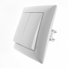 Выключатель двухклавишный GUNSAN Visage белый